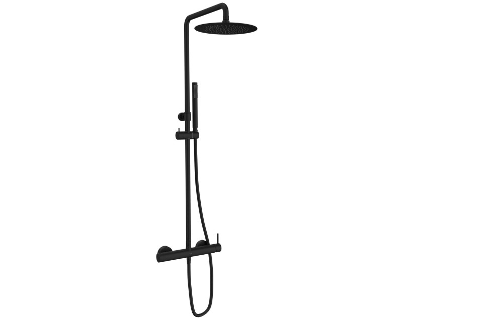 Matte Black LOOP single-lever shower tap by Sanycces side view