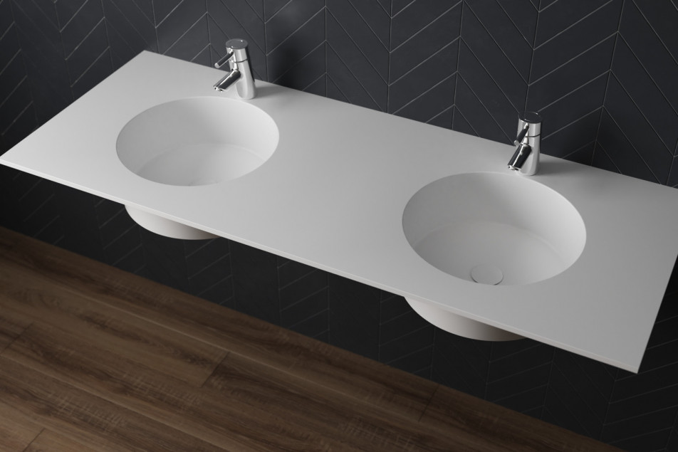 MATAIVA single washbasin in Krion® side view