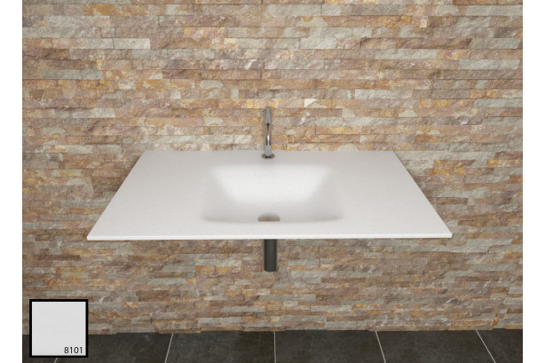 AGATE sink unit in crystal white KRION® side view
