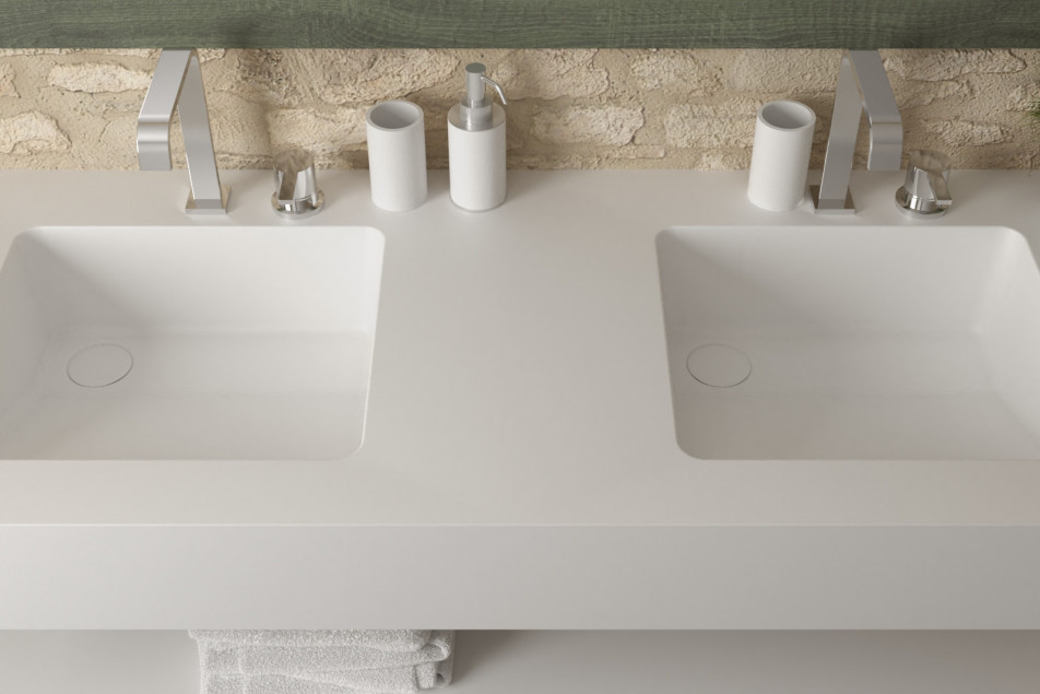 CHENGIRO double washbasin in Krion® top view