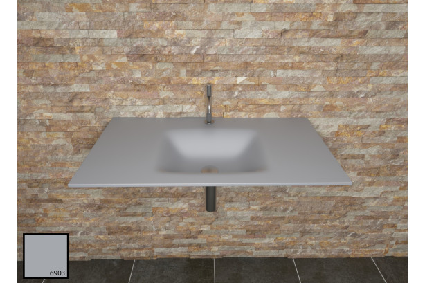 AGATE sink unit in grey KRION® side view