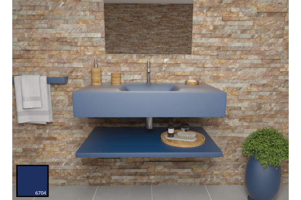 AGATE sink unit in navy blue KRION® front view