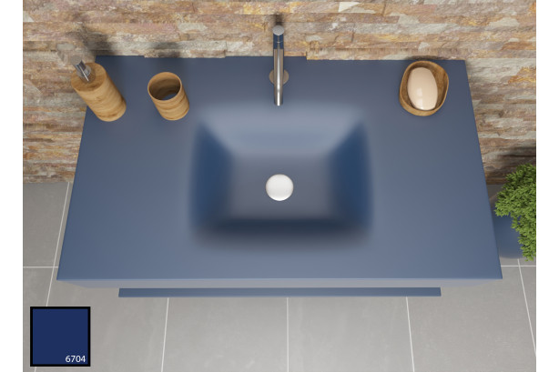 AGATE sink unit in navy blue KRION® top view