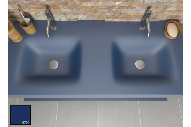 AGATE dual sink unit in navy blue KRION® top view