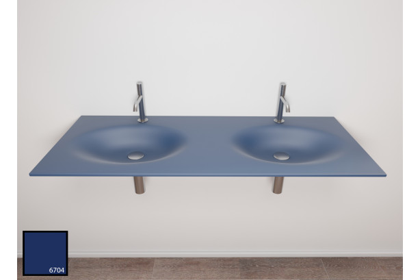 Double vasque PERLE en KRION® navy blue vue de face