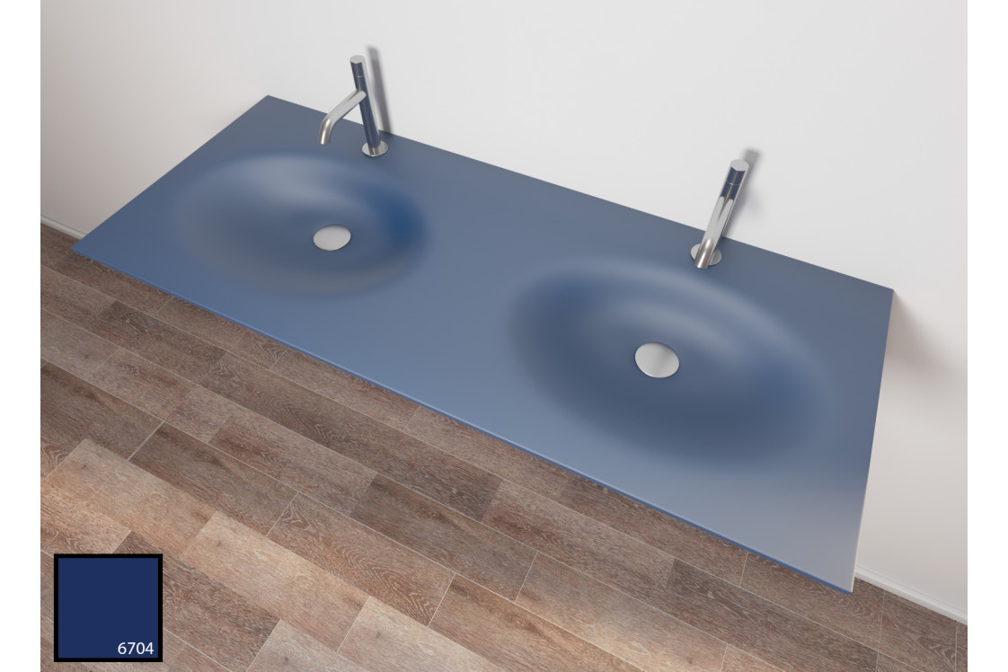 Double vasque PERLE en KRION® navy blue vue de côté