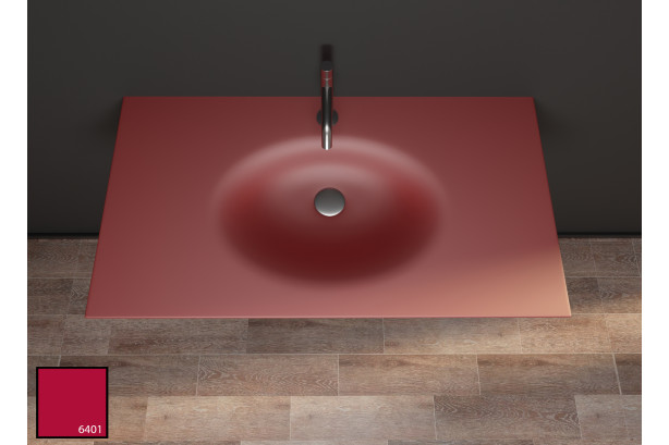 AGATE sink unit in red fire KRION® top view