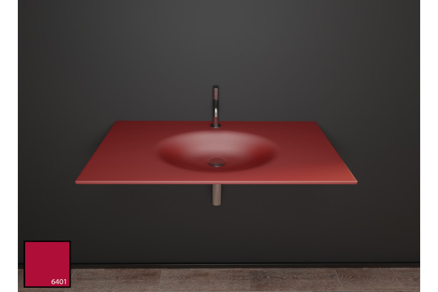 AGATE sink unit in red fire KRION® front view