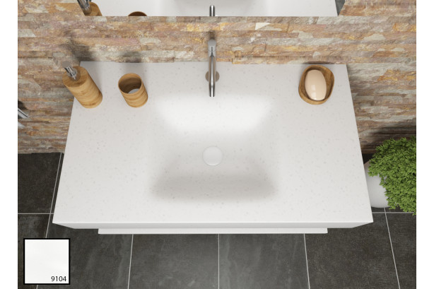 AGATE sink unit in white concrete KRION® top view