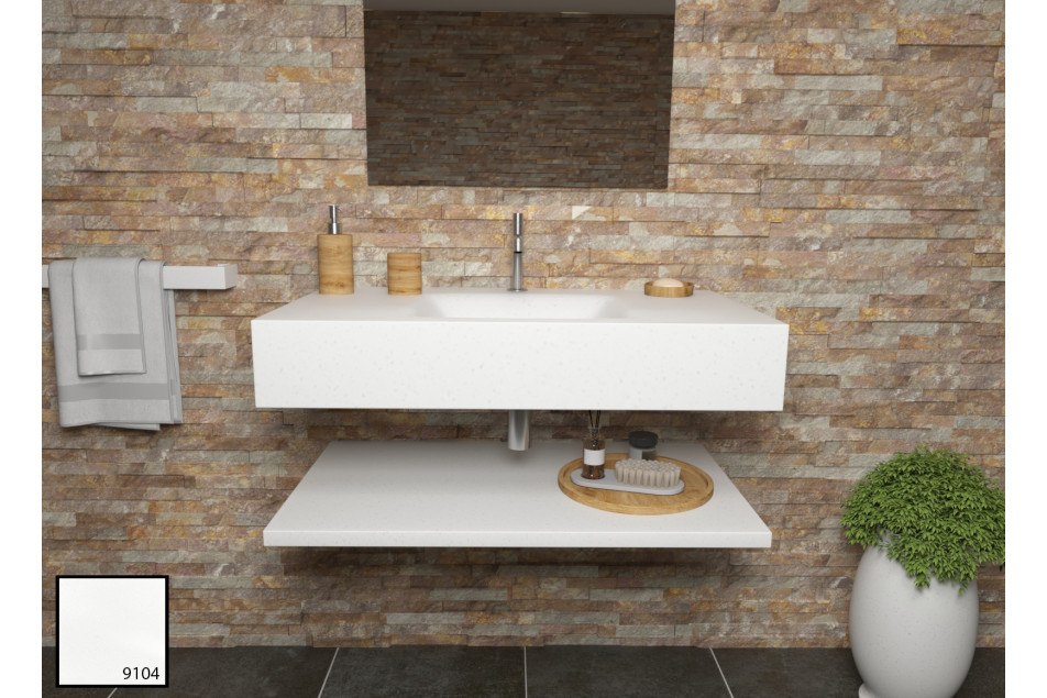 AGATE sink unit in white concrete KRION® front view