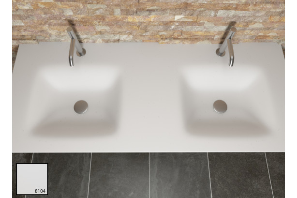 AGATE dual sink unit in Calla white KRION® top view