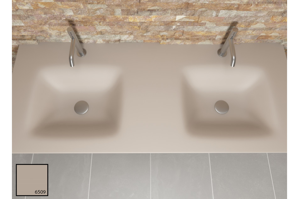 AGATE double sink in KRION® Moaï top view