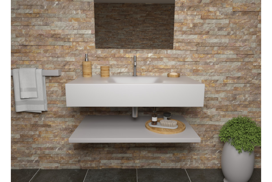 AGATE sink unit in Silver Gray CORIAN® front view