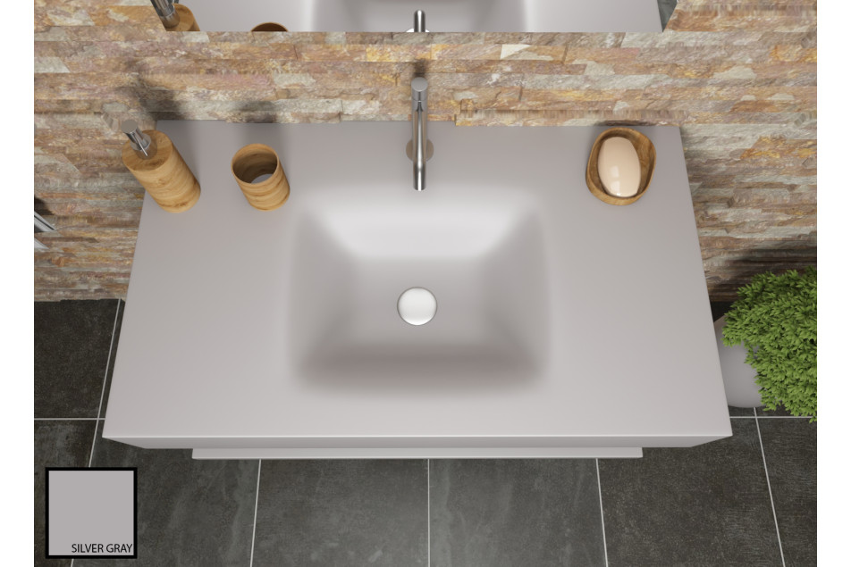 AGATE sink unit in Silver Gray CORIAN® top view