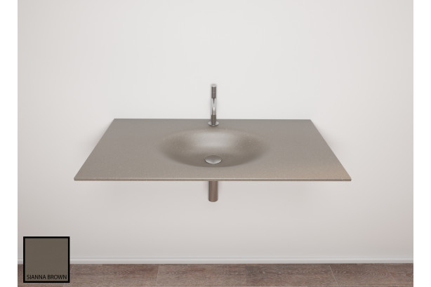 PERLE sink unit in Siinna brown CORIAN® side view
