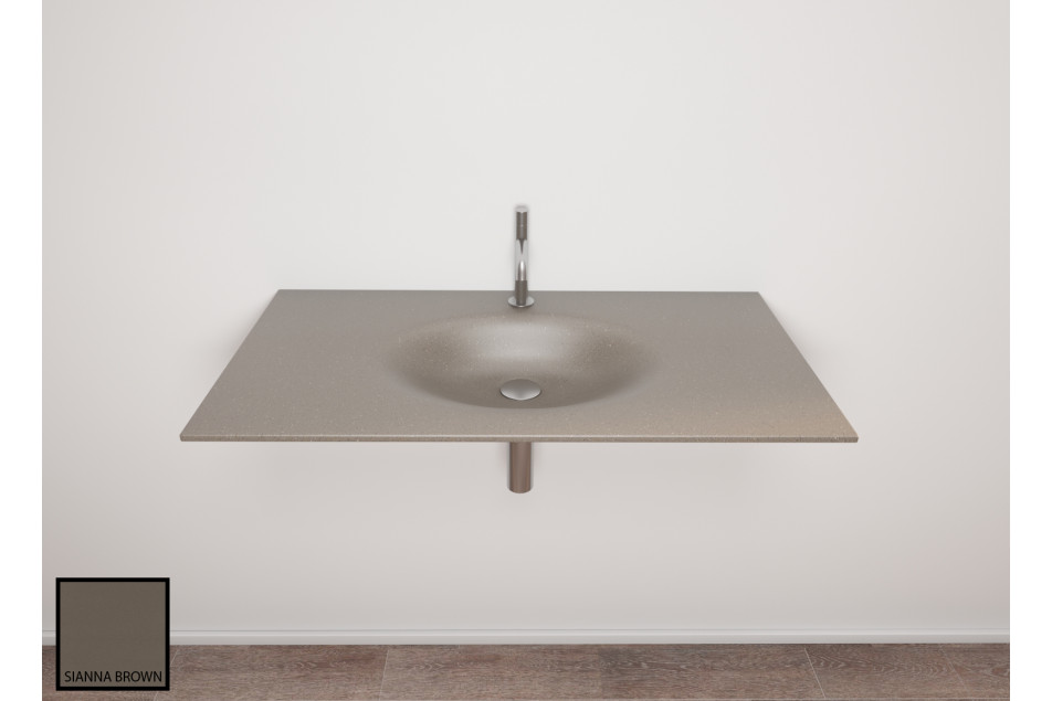 PERLE sink unit in Siinna brown CORIAN® front view