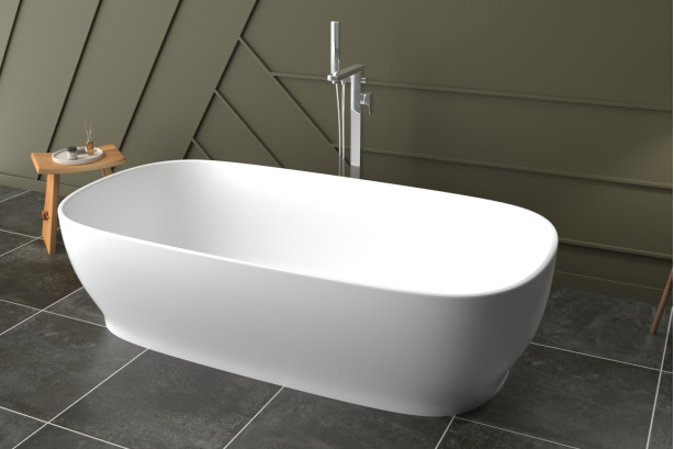 PURE freestanding bath in Krion® side view