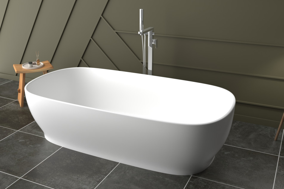 PURE freestanding bath in Krion® side view
