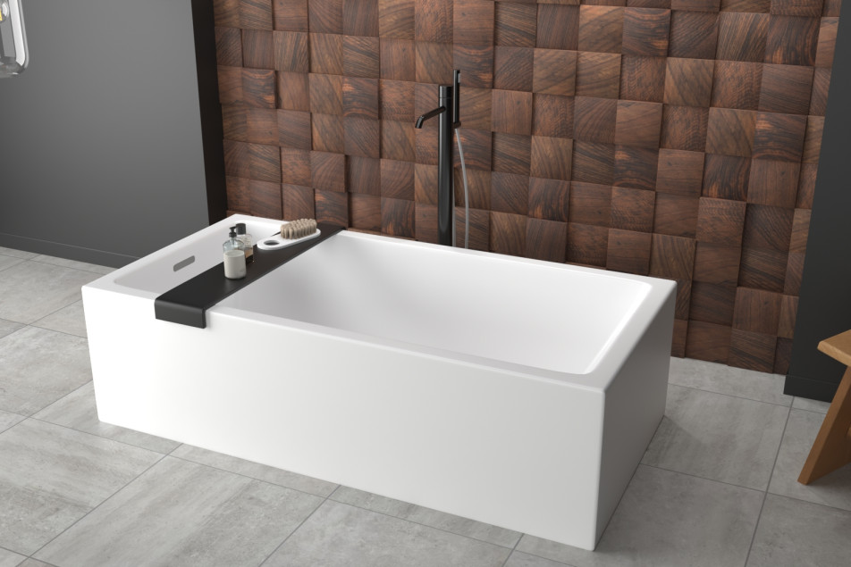MODUL WHITE bath in Krion® side view