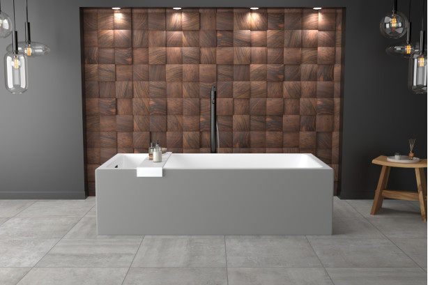 MODUL GREY bath in Krion® front view