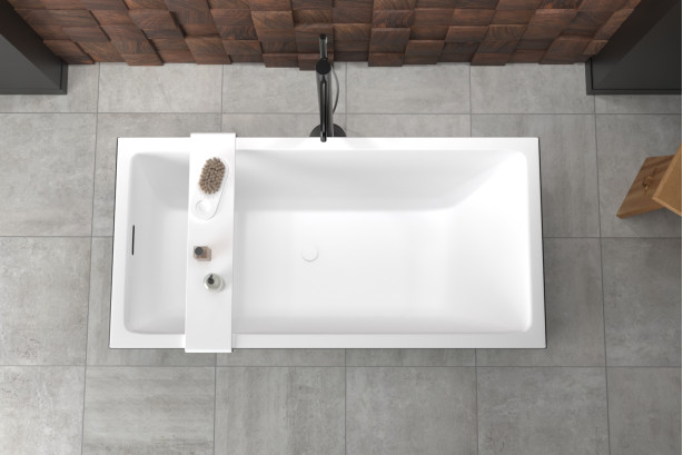 Baignoire design MODUL NOIRE Krion® vue de dessus