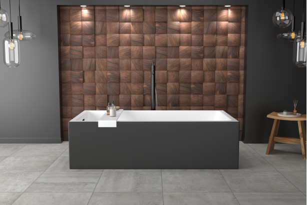 Baignoire design MODUL NOIRE Krion® vue de côté