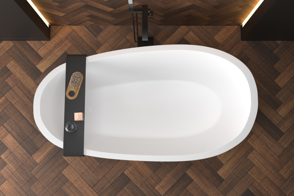 ALMOND SOFT GREY bath in Krion® top view