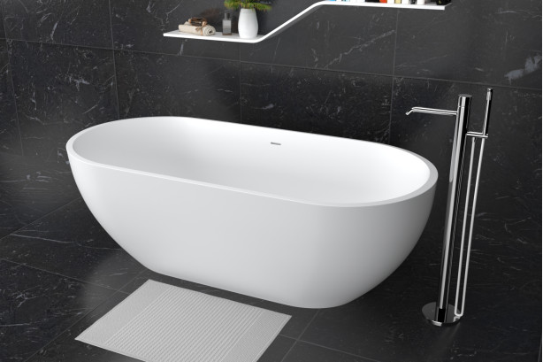 Freestanding RONDO bath in acrylic side view