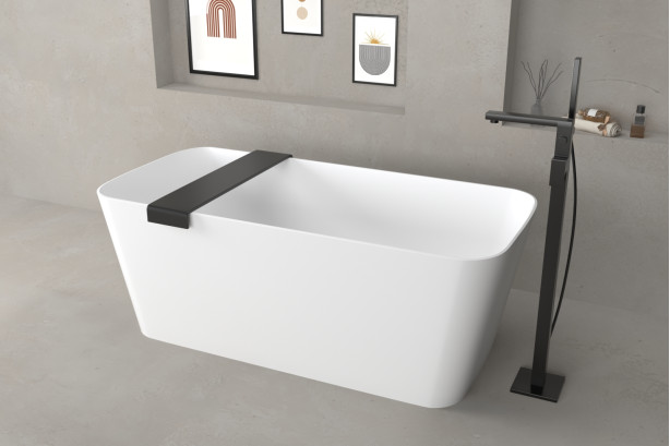 Freestanding RUST bath in acrylic side view