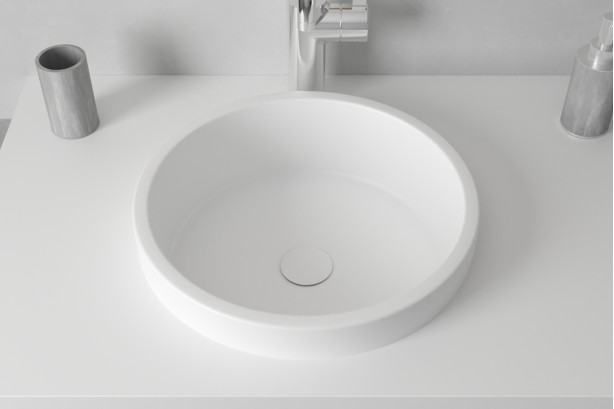 LUANIVA double washbasin in Krion® side view