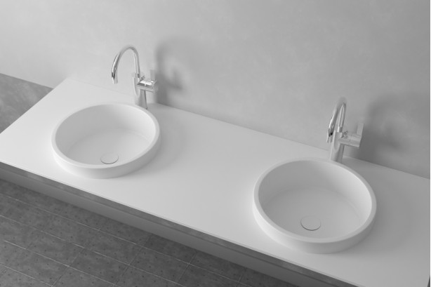 LUANIVA double washbasin in Krion® front view