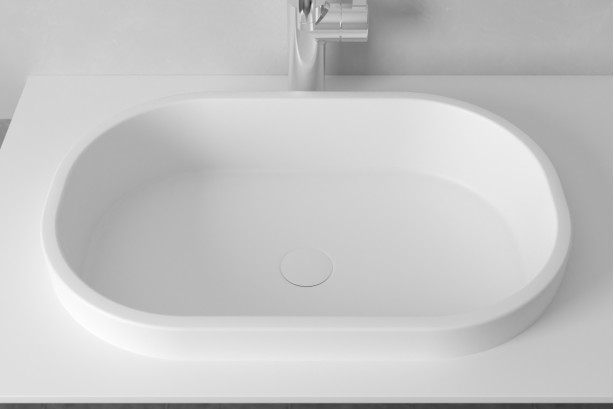 PIANA double washbasin in Krion® top view