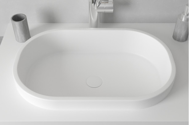 PIANA double washbasin in Krion® top view