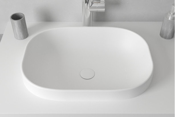 PIREN double washbasin in Krion® front view