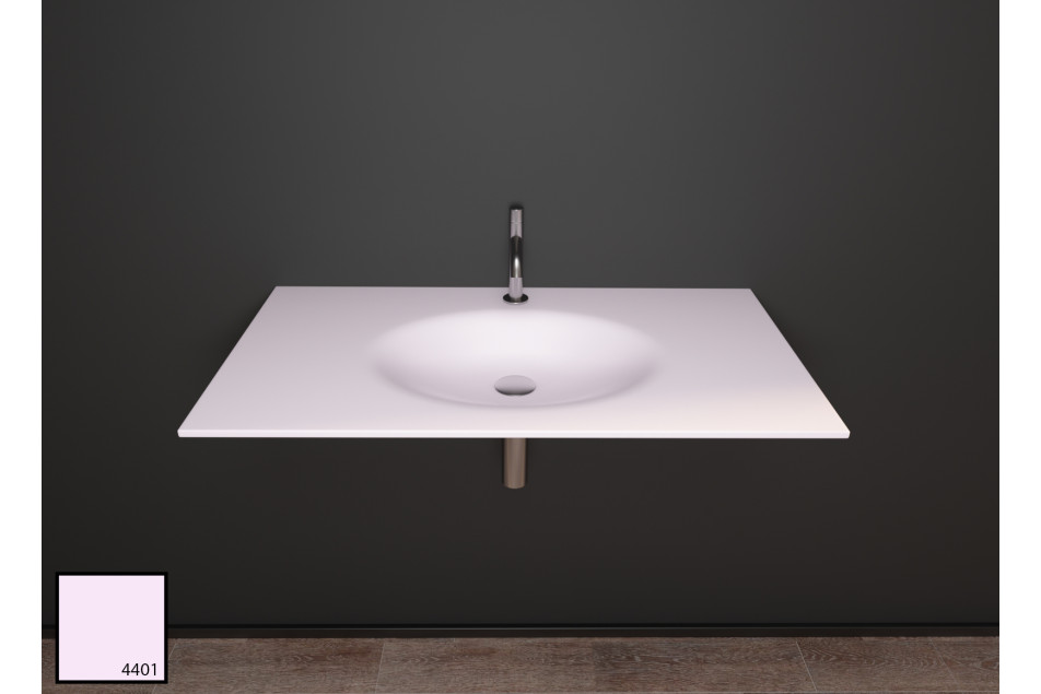 Sink unit in pink light KRION® front view
