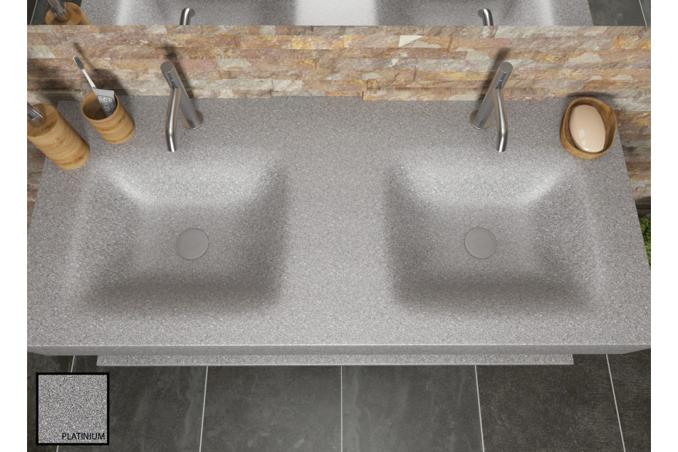 AGATE dual sink unit in platinum CORIAN® top view