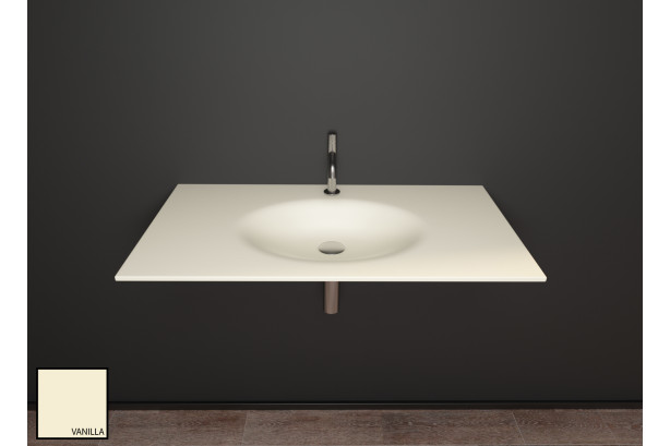 PERLE Sink unit in vanilla CORIAN® side view