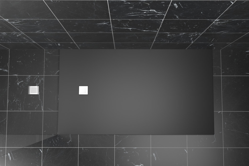 STRATO rectangular shower tray black top view
