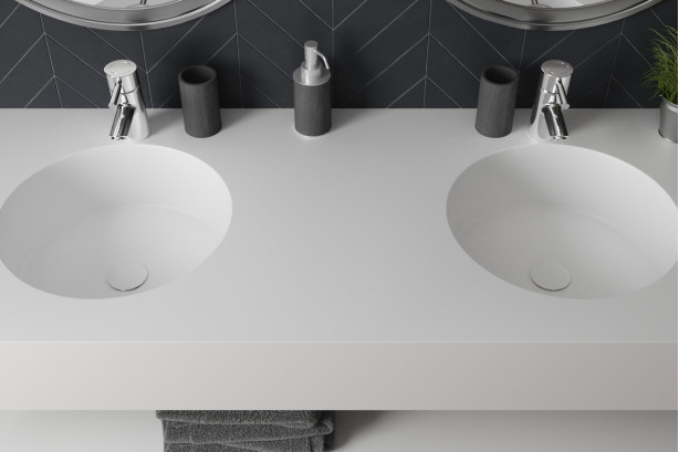 MATAIVA double washbasin in Krion® top view