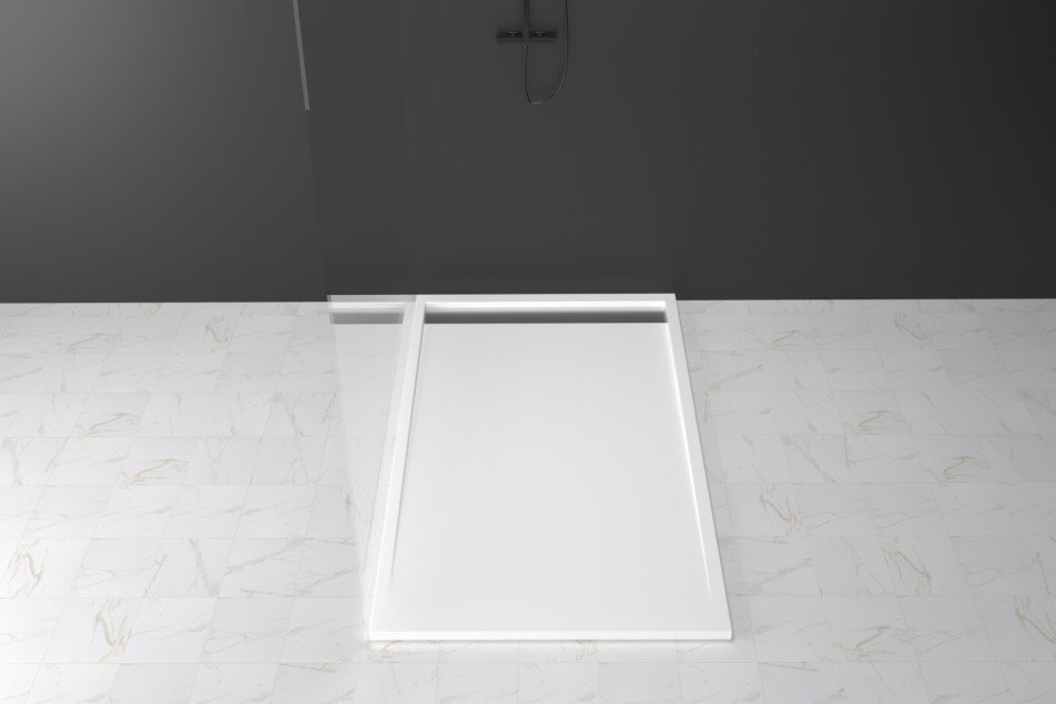 RAS Krion® rectangular shower tray front view