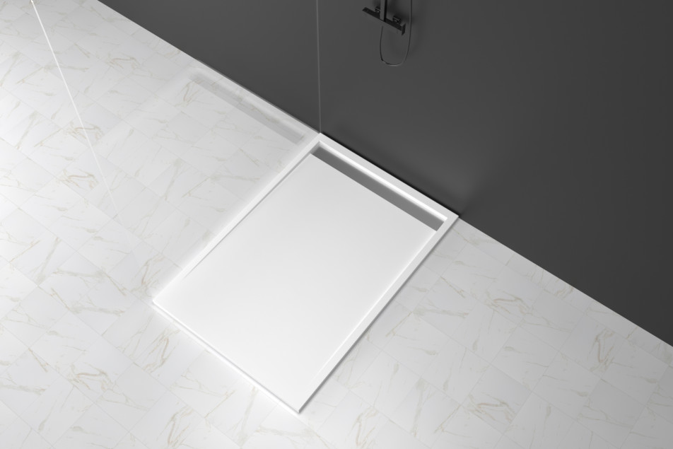 RAS Krion® small rectangular shower tray side view