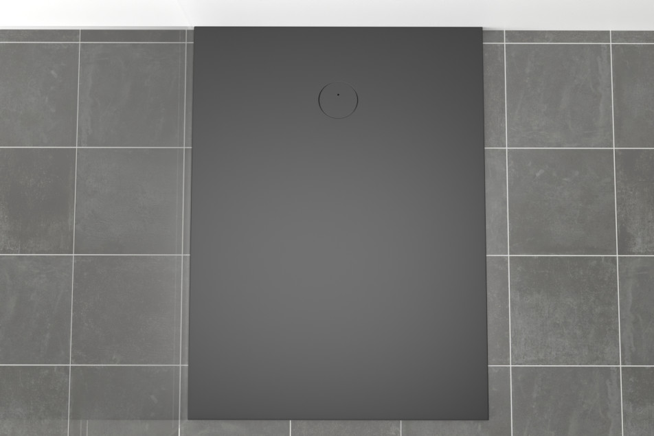 LINE Krion® small rectangular shower tray black top view