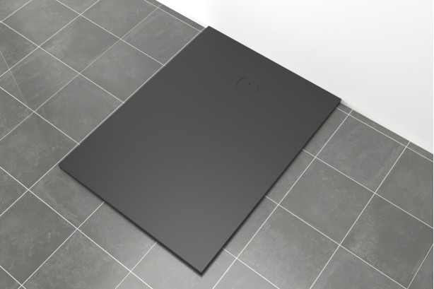 LINE Krion® square shower tray black side view