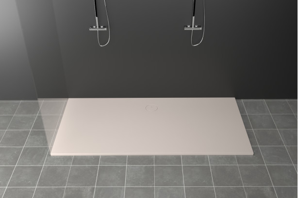 LINE Krion® rectangular big format shower tray taupe front view