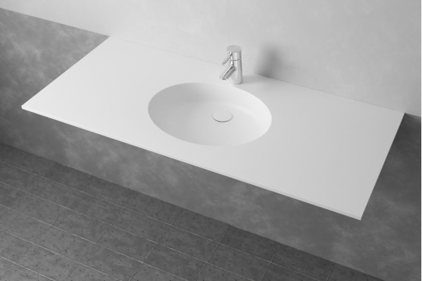 FUTUNA single washbasin in Krion® front view