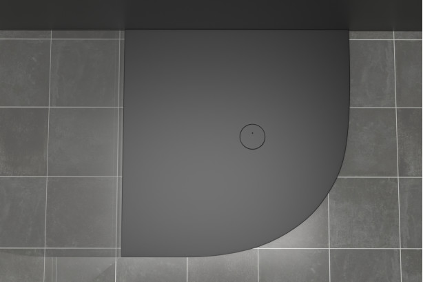 LINE CORNER Krion® corner shower tray white front view