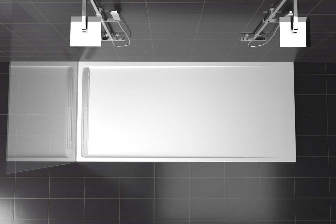 SLOPE Krion® rectangular shower tray white top view