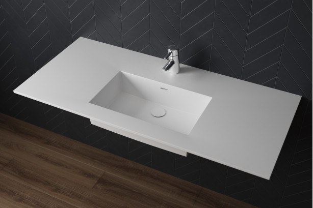 CHANCEL single washbasin in Krion® front view