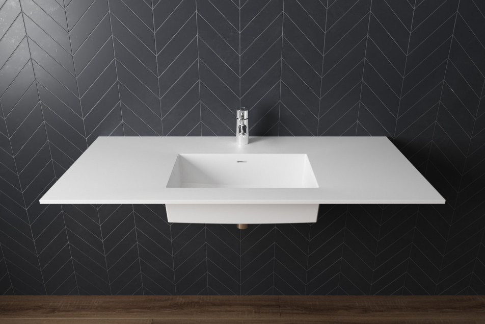 CHANCEL single washbasin in Krion® front view