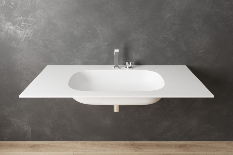PARNAY single washbasin in Krion® front view